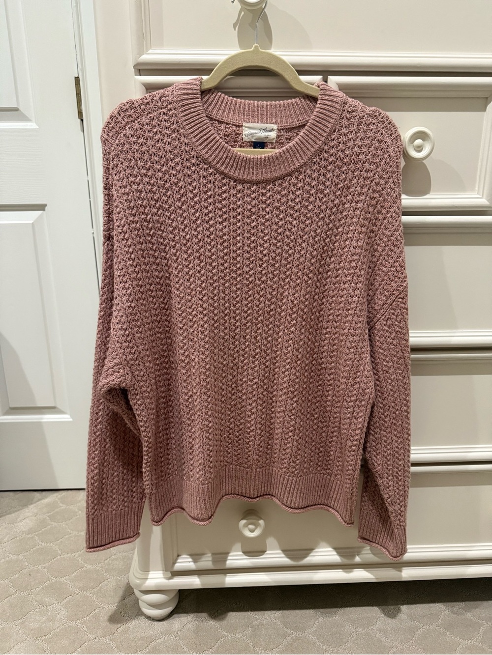Universal Thread Rose Crewneck Textured Knit Sweater
